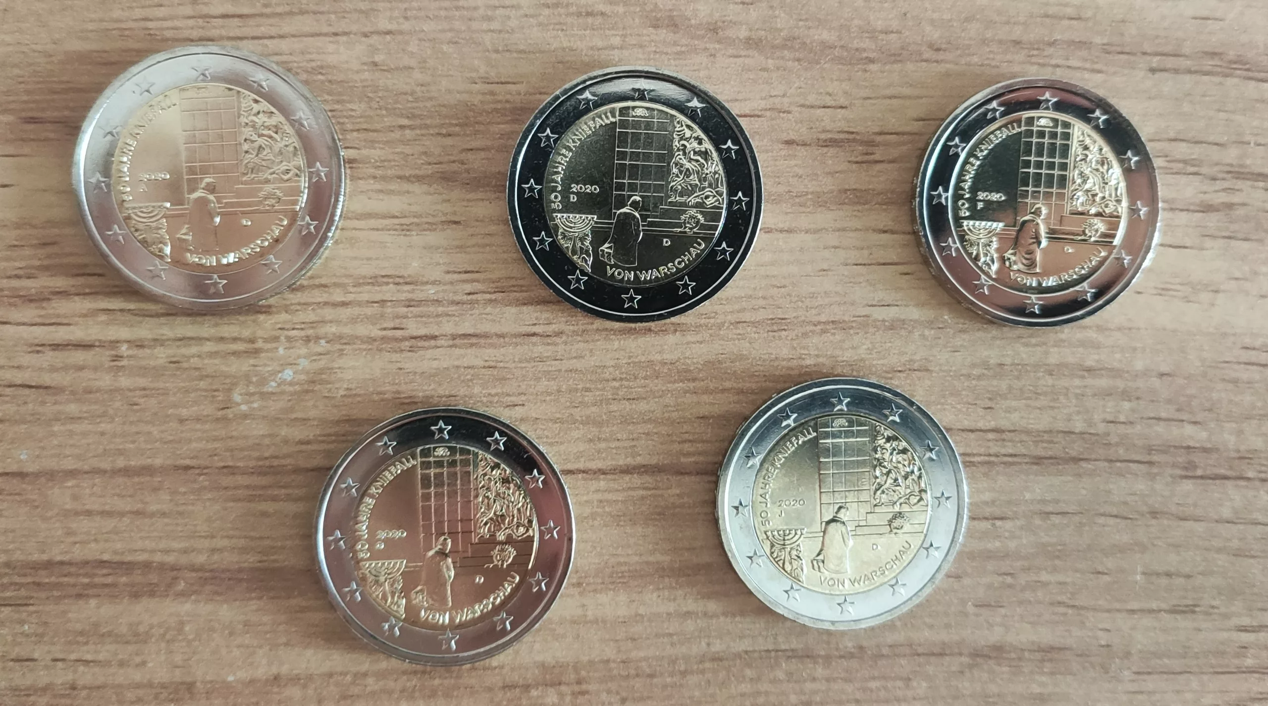 Pièces 2€ UNC Willy Brandt 2020 – Allemagne – 5 Ateliers